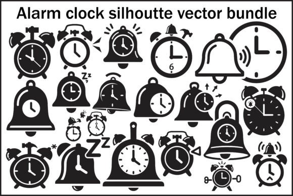 Alarm Clock Silhouette Vector Bundle: A Versatile Design Resource