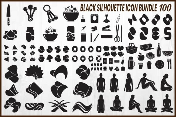 Black Silhouette Icon Bundle: A Versatile Resource for Designers and Creators