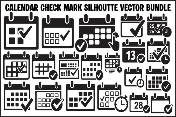 Calendar Check Mark Silhouette Vector: A Versatile Design Asset for Modern Projects