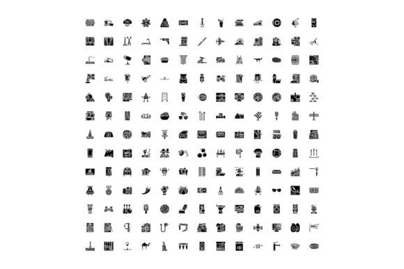Collection of Diverse Black Glyph Icons