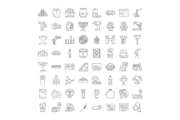 Collection of Linear Icons for Web Design