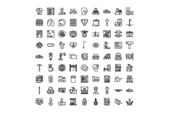 Collection of Outline Black and White Ic