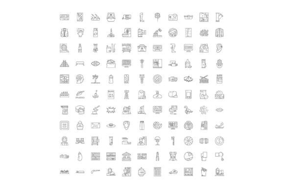 Collection of Thin Line Icons for Modern Design Systems