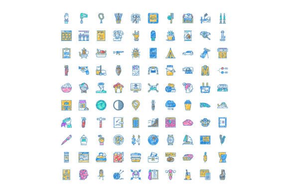 Collection of Various Doodle Line Art Ic