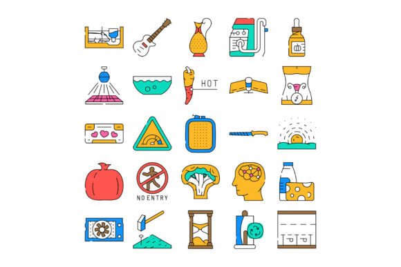 Collection of Various Line Icons Illustr: A Versatile Resource for Modern Design