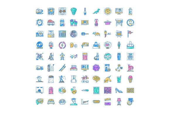 Diverse Collection of Colorful Doodle St
