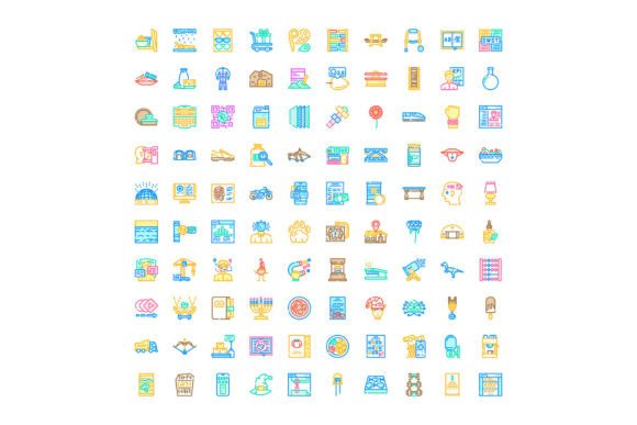 Diverse Collection of Neon Line Icons Il