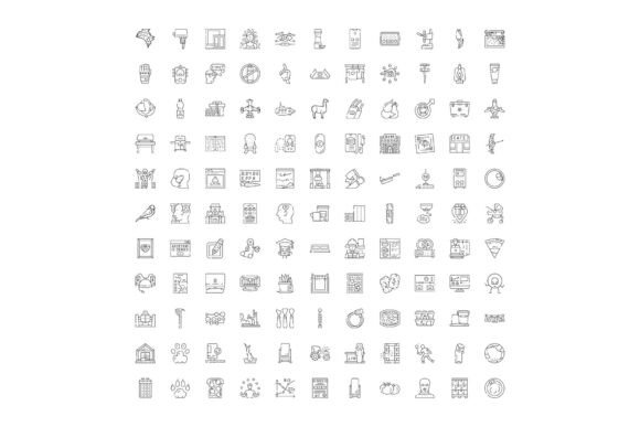 Diverse Line Icons Creating a Minimalist and Comprehensive Set of Outline Icons for Web and UI Design