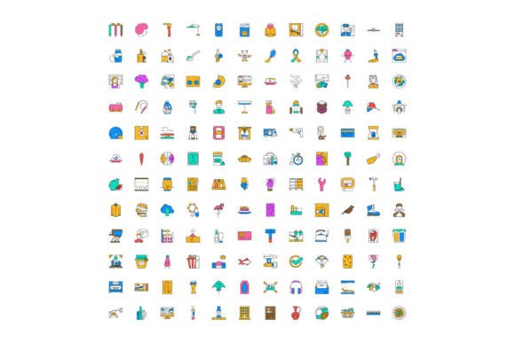 Diverse Outline Icons Collection with Va