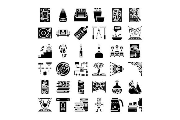 Exploring the Versatility of Diverse Black Solid Icons Set Collection