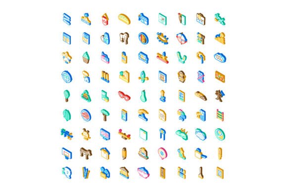 Isometric Icon Collection Illustrating D