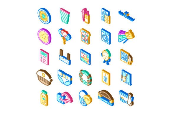 Isometric Vector Icons Collection of Var