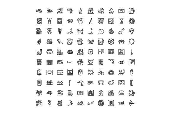 Large Collection of Diverse Outline Icon: A Strategic Design Resource for Clarity and Consistency