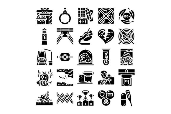 The Power of Visual Clarity: Exploring the Diverse Glyph Icon Set Illustrating Vari