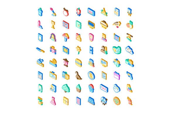 Various Isometric Vector Icons Represent Clarity & Versatility